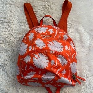 Kate Spade Karissa Orange & White Nylon Backpack